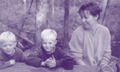 Mom, trying to deal with two slingshot-wielding villains. 